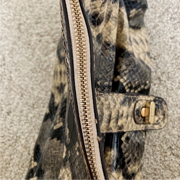 DANA BUCHMAN FAUX SNAKE SKIN EMBOSSED HOBO SHOULDER BAG - Picture 5 of 12